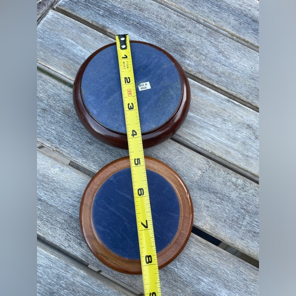 Woodstones Round Brazilian Wooden Agate Inlaid Top Trinket Jewelry Box - Picture 4 of 5